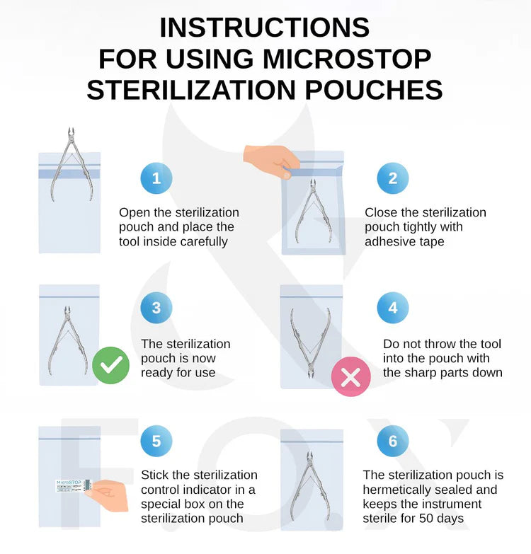 Microstop Dry Heat Sterilization Pouches with class 4 indicator 100x200 mm (100 pcs)