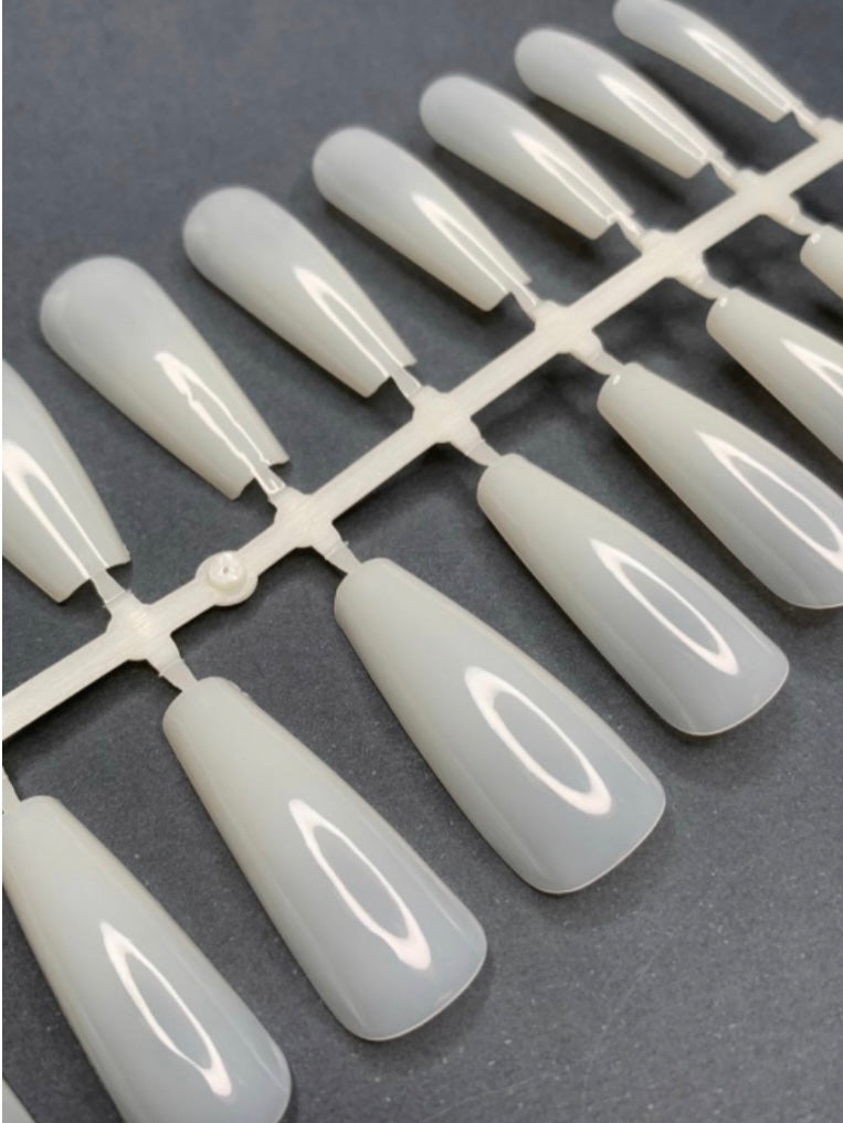 Dark Nail Tips Extensions Ballerina Milky, 240 pcs