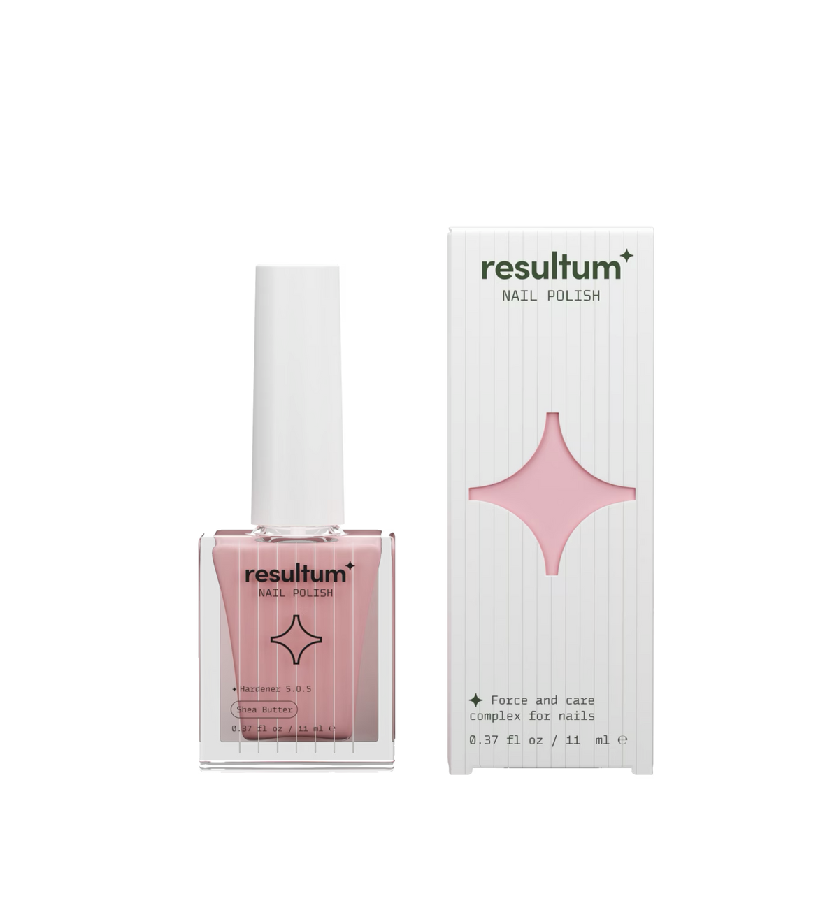Resultum Nail Polish Hardener S.O.S. + Shea Butter, 11 ml (pink)