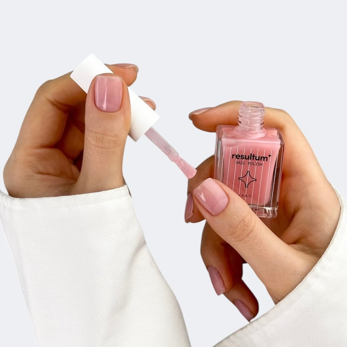 Resultum Nail Polish Hardener S.O.S. + Shea Butter, 11 ml (pink)