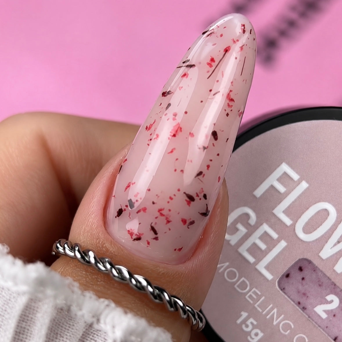 Pink Super Gel Flower in Milk 02, 15g