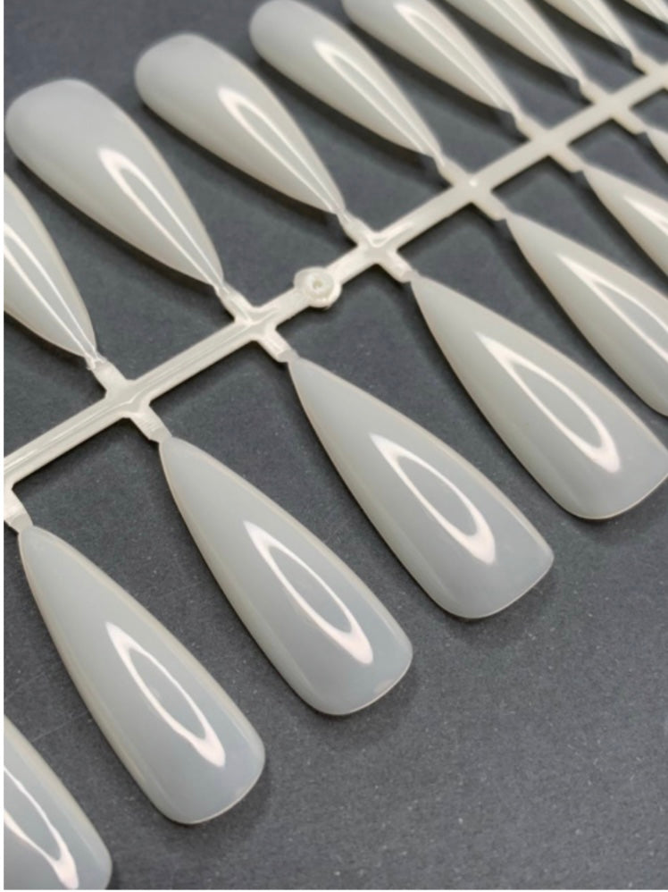 Dark Nail Tips Extensions Stiletto Milky, 240 pcs