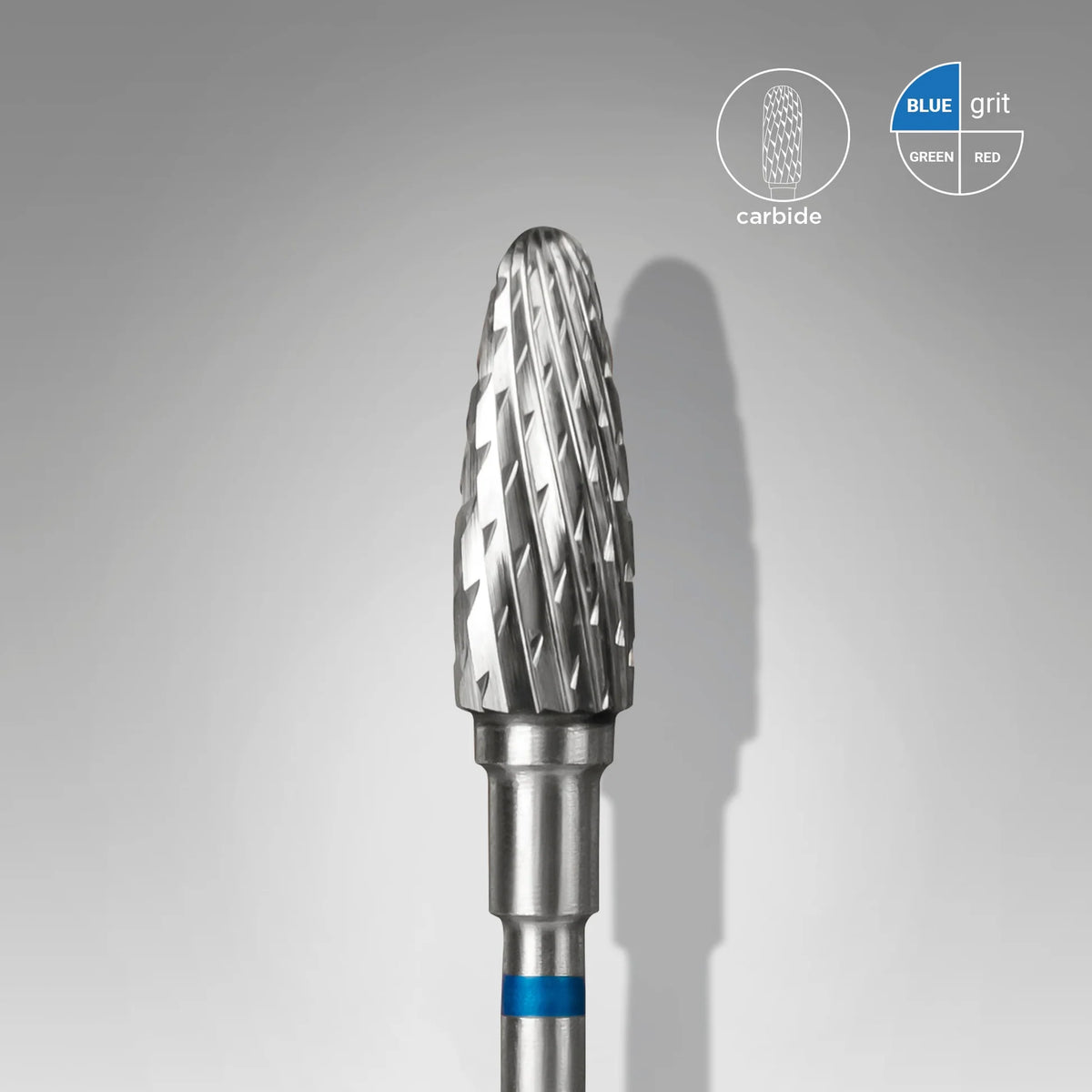Staleks Expert Carbide nail drill bit corn Blue, head diameter 5 mm, working part 13 mm