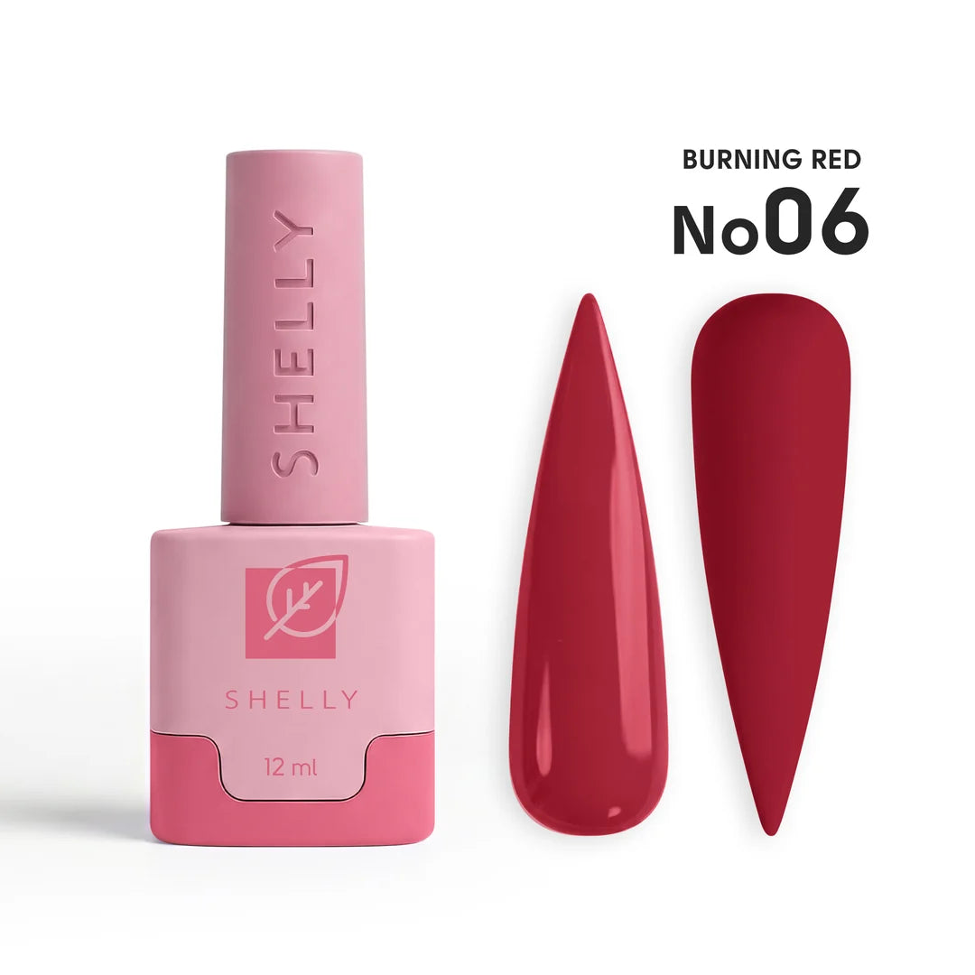 Shelly Gel Polish Burning Red 06, 12 ml