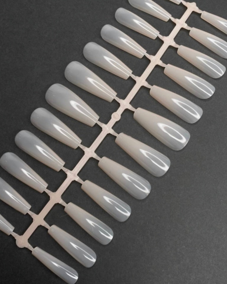 Dark Nail Tips Extensions Ballerina Long Pink, 240 pcs