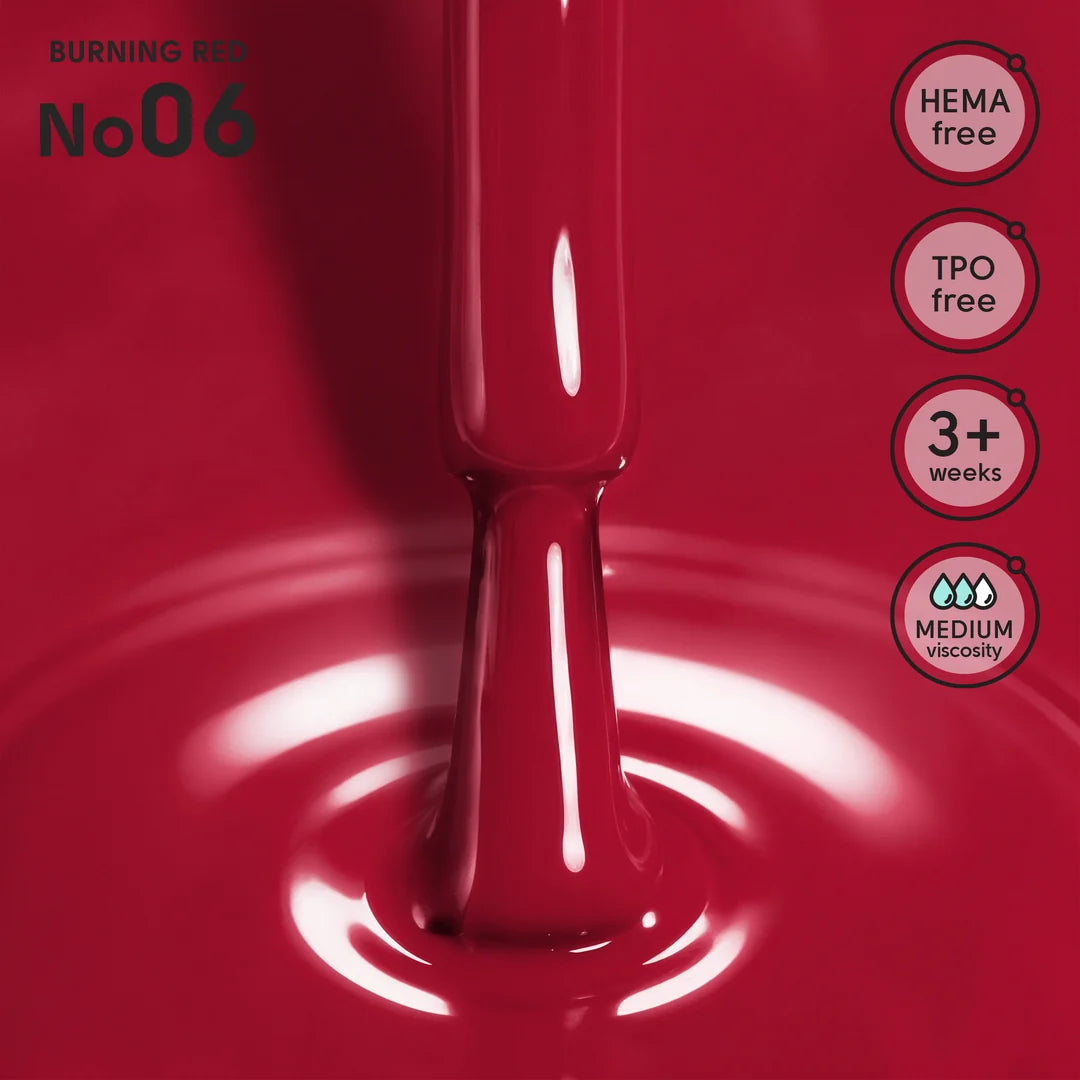 Shelly Gel Polish Burning Red 06, 12 ml