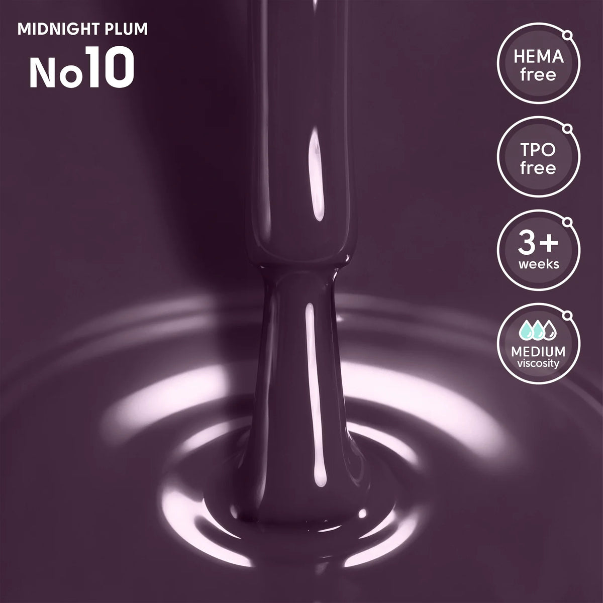 Shelly Gel Polish Midnight Plum 10, 12 ml
