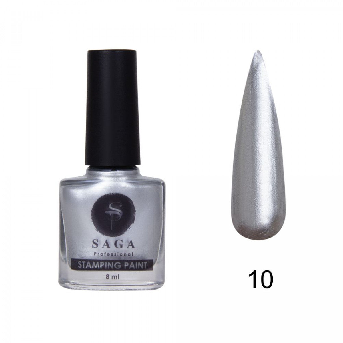 Saga Stamping Polish Paint Silver 10, 8 ml