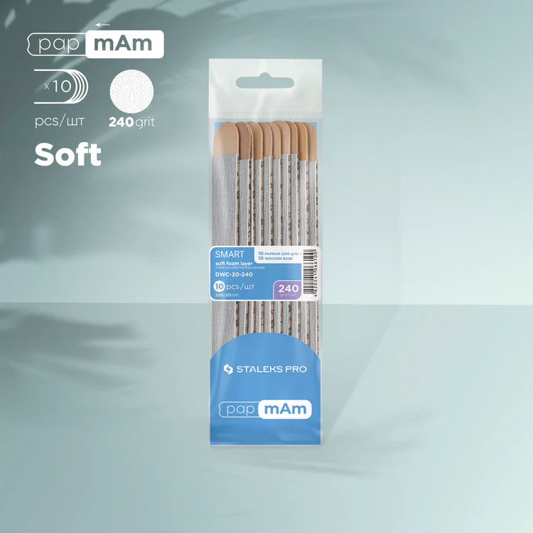 Staleks Disposable files papmAm on soft foam layer and on a wooden base Smart 20 240 grit (10 pcs)