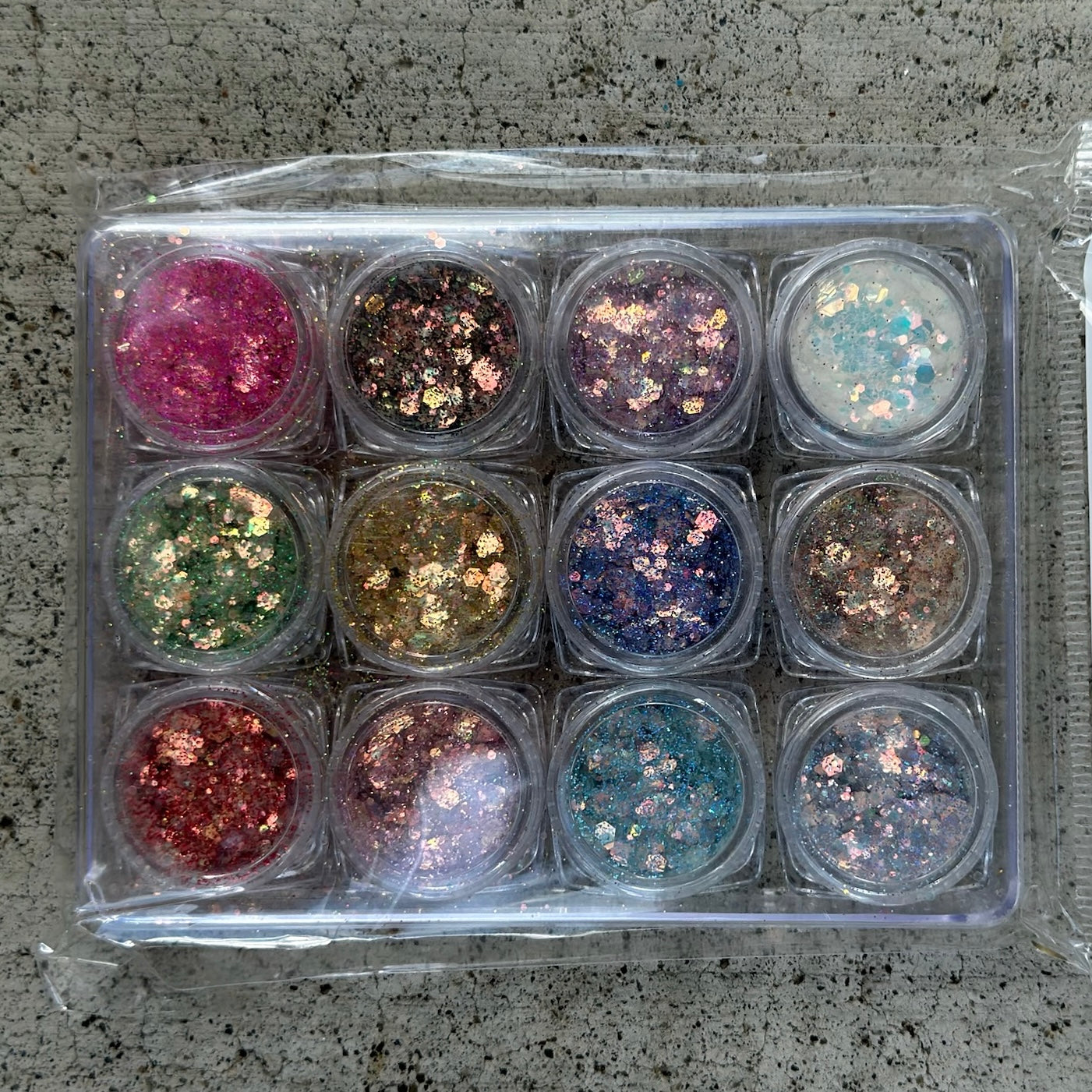 Set Glitter Sequins, 12 Colors