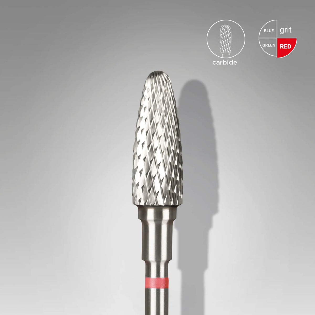 Staleks Expert Carbide nail drill bit corn Red, head diameter 5 mm, working part 13 mm