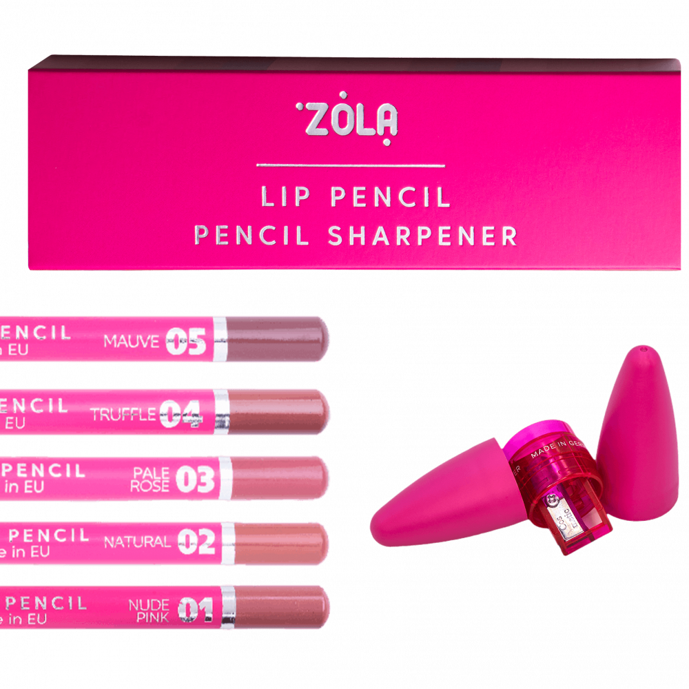 Zola Case with Sharpener and Lip Pencils