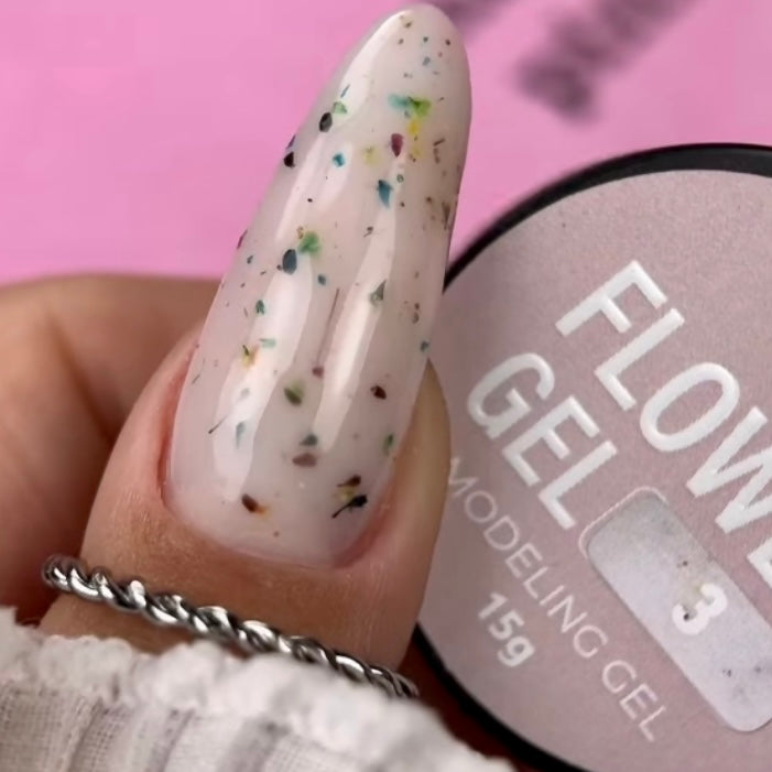 Pink Super Gel Flower in Milk 03