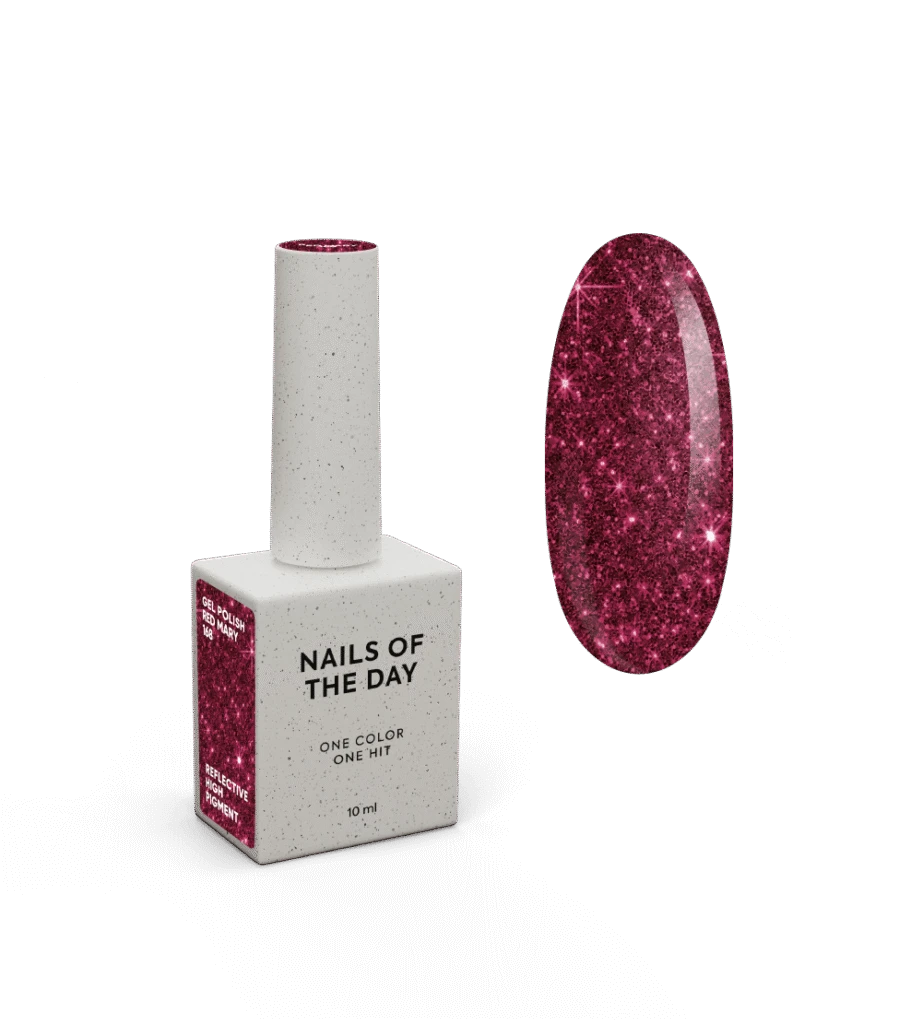 Nails Of The Day Gel Polish Reflective Red Mary 168, 10 ml