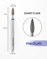 Dark Diamond Nail Bit Sharp Flame 2.3x8 mm blue