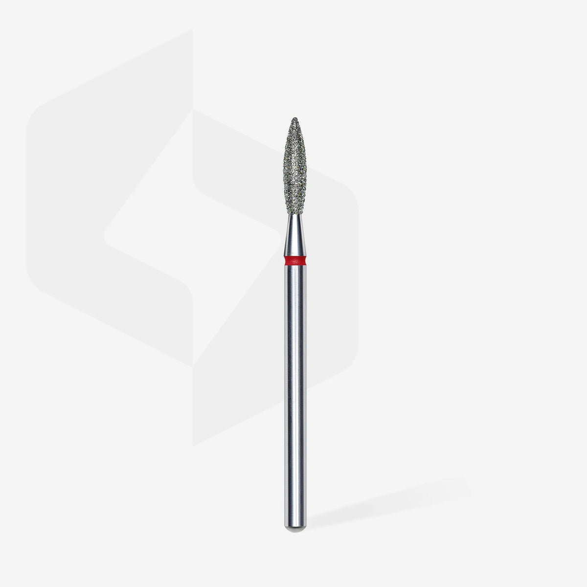 Staleks Expert Diamond nail drill bit flame Red, head diameter 2,3 mm, working part 10 mm