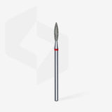 Staleks Expert Diamond nail drill bit flame Red, head diameter 2,3 mm, working part 10 mm