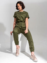 Zipper Jumpsuit (Khaki)