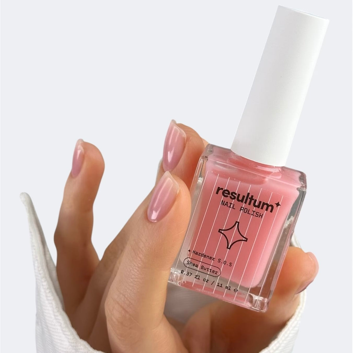 Resultum Nail Polish Hardener S.O.S. + Shea Butter, 11 ml (pink)