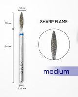 Dark Diamond Nail Bit Sharp Flame 2.3x10 mm blue