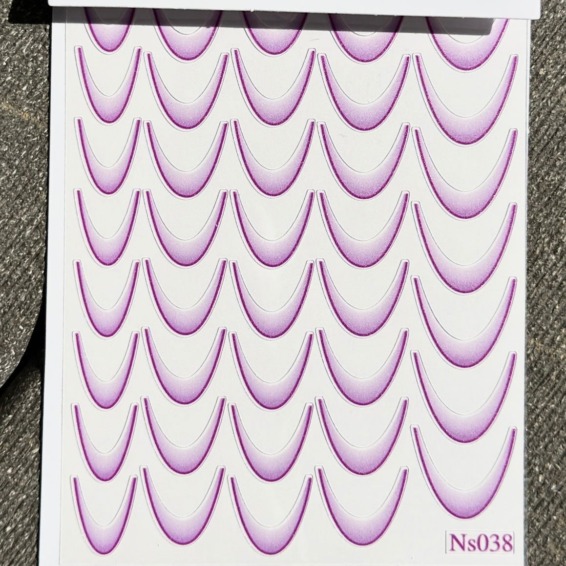 Gradient French Line Nail Stickers Purple