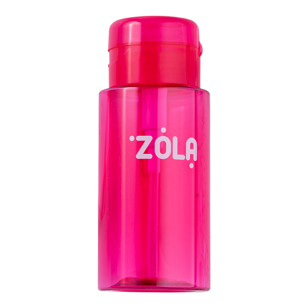 Zola Plastic Liquid Container with pump dispenser (pink), 180 ml