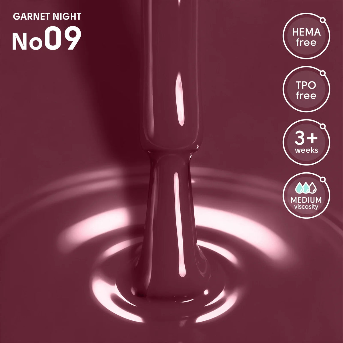 Shelly Gel Polish Garnet Night 09, 12 ml