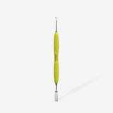 Staleks Manicure Pusher Gummy with yellow silicone handle Uniq 11 Type 1 (straight flat and loop pusher)