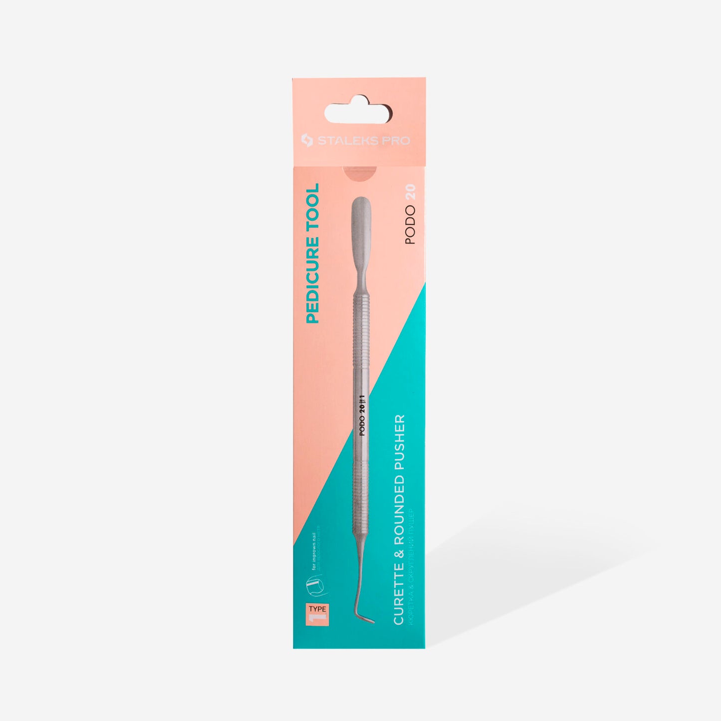 Staleks Podology Curette Podo 20 Type 1 (curette and rounded wide pusher)