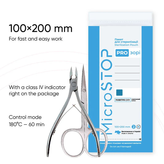 Microstop Prozori Sterilization Pouches With Class 4 Indicator 100x200 mm (100 pcs)