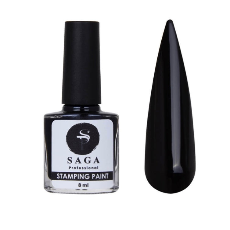 Saga Stamping Polish Paint Black 1,  8 ml