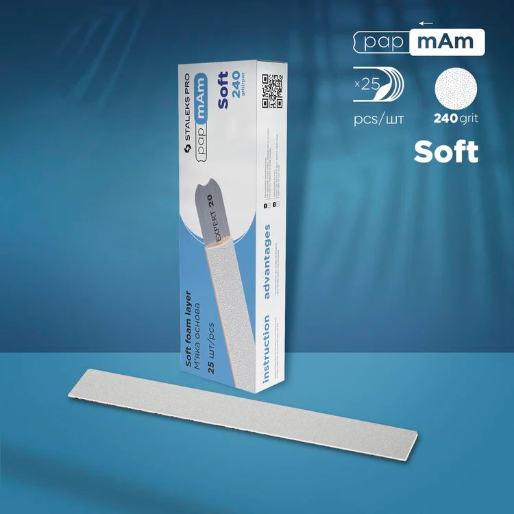 Staleks White Disposable papmAm files (soft foam layer) Expert 20 240 grit (25 pcs)