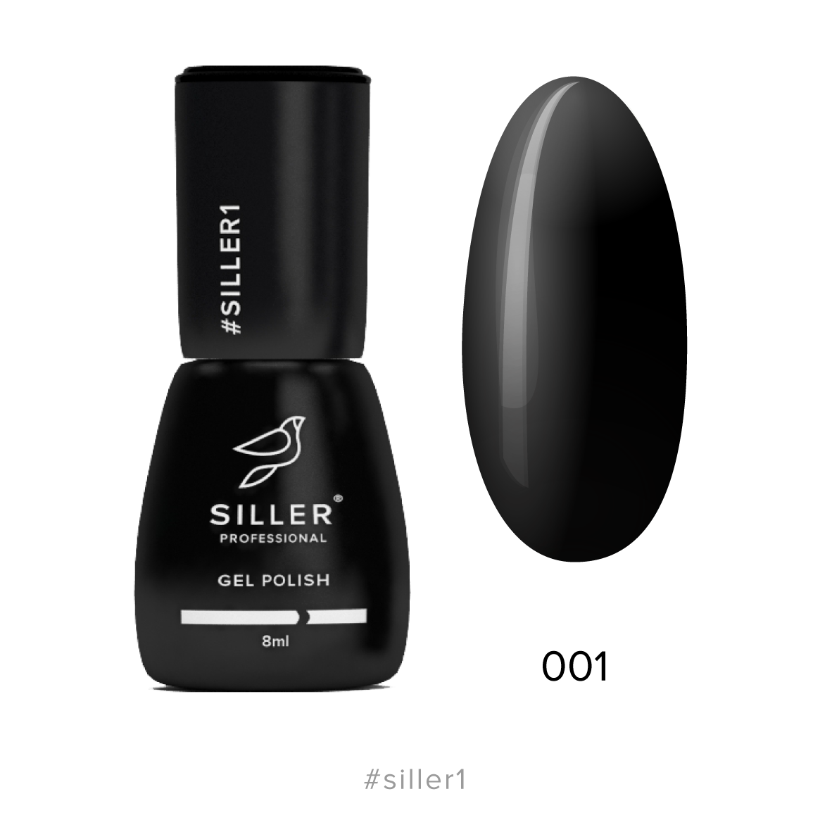 Siller Gel Polish 1 (black), 8 ml