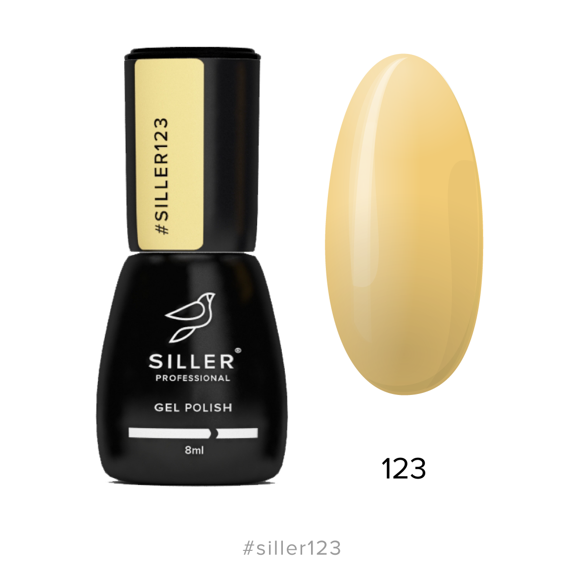 Siller Gel Polish No. 123 (warm yellow), 8 ml