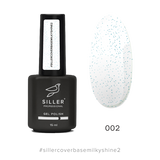 Siller Cover Base Milky Shine No. 2 - milky camouflage base with blue microshine for nails, 15 ml