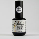 Nailapex Universal Silver Glitter Top Gel No Tack Finish 15ml