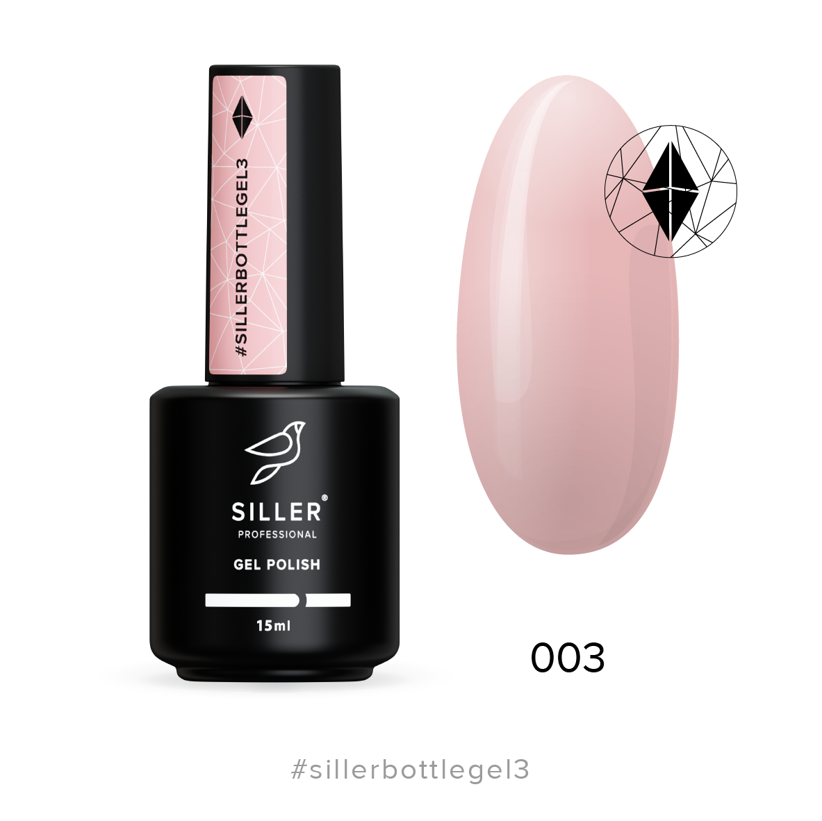 Siller Bottle Gel No. 3 – gel (peach-pink), 15 ml