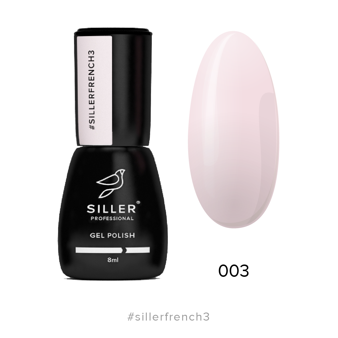 Siller French Gel Polish 3 (pale pink, translucent), 8 ml