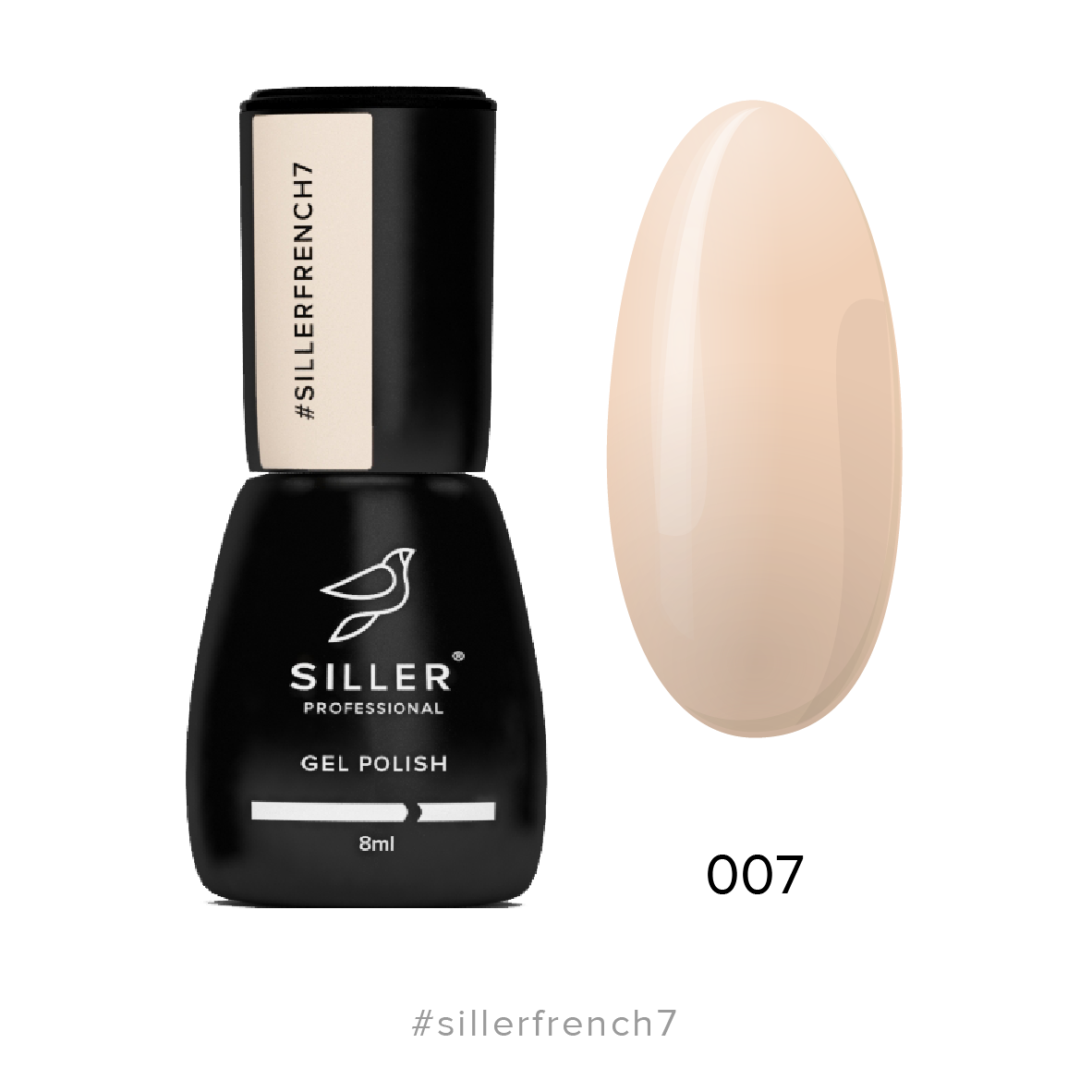 Siller French Gel Polish 7 (nude, translucent), 8 ml