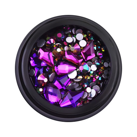 Rhinestones curly in a jar MIX purple chameleon 12g