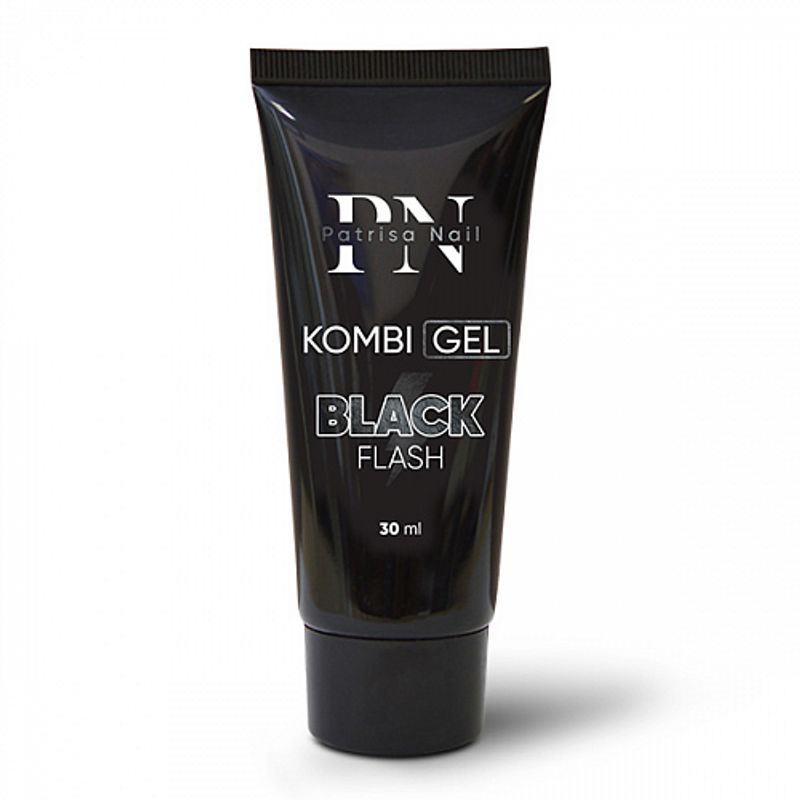 Combi gel Black Flash with black reflective glitter, 30 ml