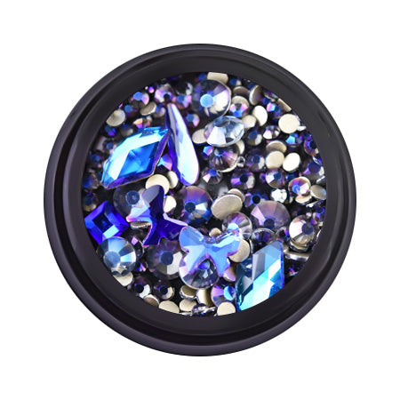 Rhinestones curly in a jar MIX blue chameleon 12g